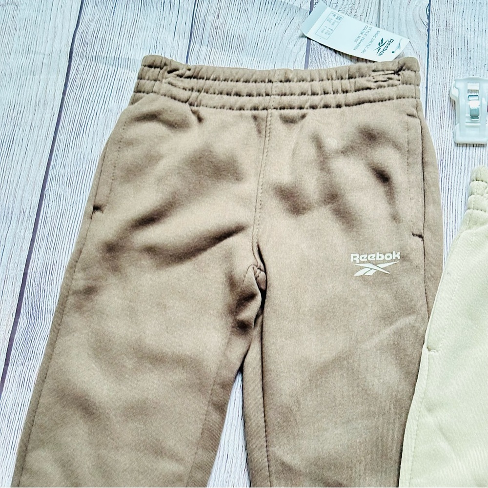 Reebok Kids Brown and Tan Fleece Lined Jogger Pants Size 5 NEW - Picture 6 of 7
